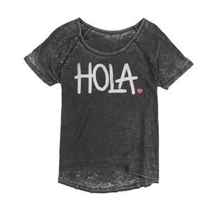 Dreamr Womens Hola Graphic T-Shirt, Grey, NWT